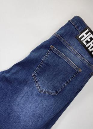 Джинсы скинни синие голубые с рваными коленями высокая посадка от бренда hera 32 s5 фото