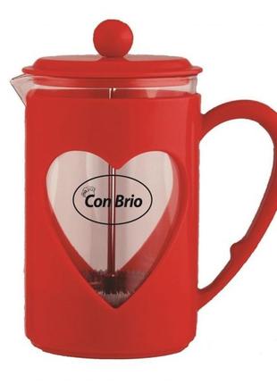 Френч-прес con brio 800 мл серце червоний (св-5680)