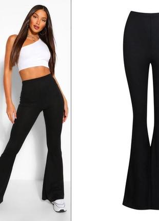 Черные кэжуал  клеш брюки с разрезами boohoo