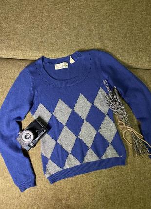 Синій светр з додаванням ангори, бамбуку та вовни від marilyn minde