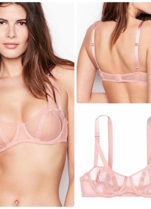 Бюстгальтер victoria's secret luxe lingerie mesh balconette bra виктория сикрет лифчик лиф бра