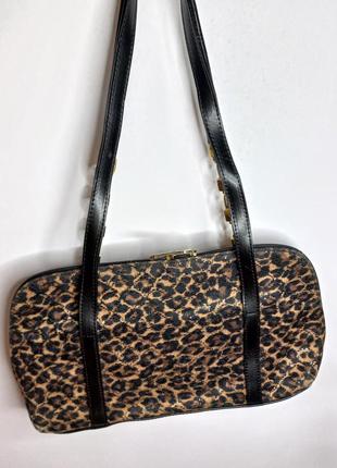 Сумка сумочка жіноча леопардова леопардовая женская с короткими ручками3 фото