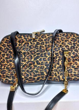 Сумка сумочка жіноча леопардова леопардовая женская с короткими ручками4 фото
