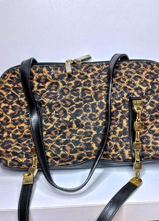 Сумка сумочка жіноча леопардова леопардовая женская с короткими ручками2 фото