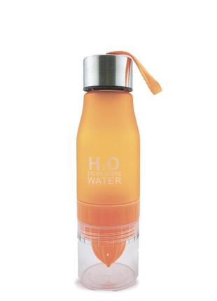 Пляшка для води і напоїв "h2o" помаранчева 600 мл (qc-650)
