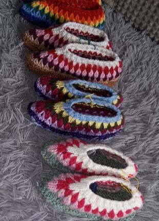 Вязані вовняні чешки, шкарпетки4 фото