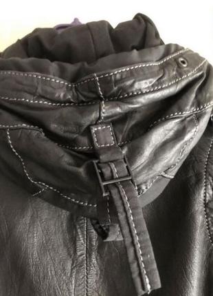 Куртка чёрная кожаная5 фото