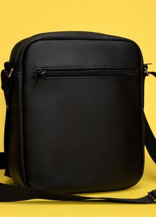 Чоловіча сумка через плече мессенджер з екошкіри sambag makros чорна10 фото