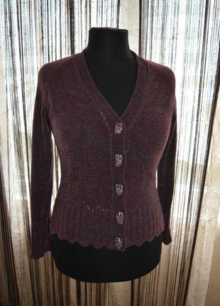 Натуральний теплий кардиган, вовна ягнят, віскоза, меланж, laura ashley