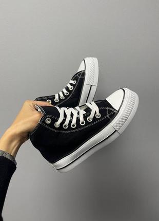 Жіночі кеди  converse chuk taylor classic black high женские кеды конверсы1 фото