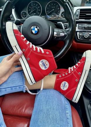 Жіночі кеди  converse red white женские кеды конверсы7 фото