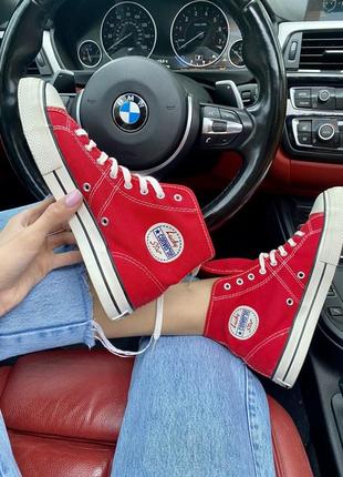 Жіночі кеди  converse red white женские кеды конверсы3 фото