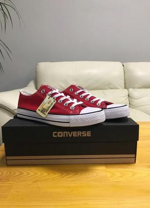 Жіночі кеди  converse red white женские кеды конверсы2 фото