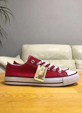 Жіночі кеди  converse red white женские кеды конверсы5 фото