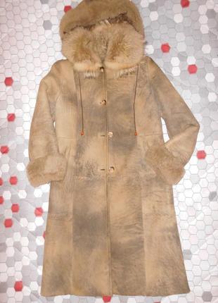 Легкая натур дубленка овчина лиса 48 размер