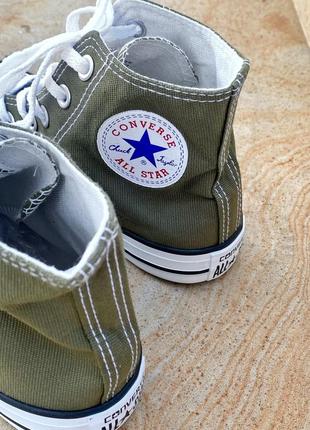 Жіночі кеди  converse chuck 70 classic high top khaki женские кеды конверсы2 фото