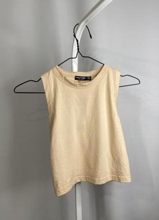Бежевый кроп топ