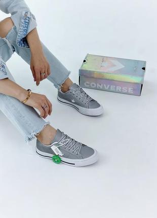 Чоловічі кеди  converse grey white мужские кеды  конверсы