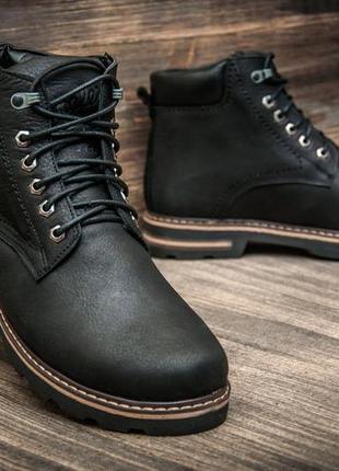 Ботинки кожаные зимние wrangler aviator black5 фото