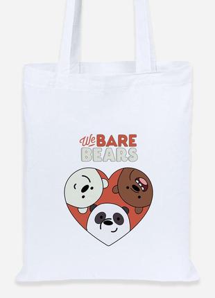 Еко-сумка шоппер lite вся правда про ведмедів (we bare bears) (92102-2669) біла2 фото