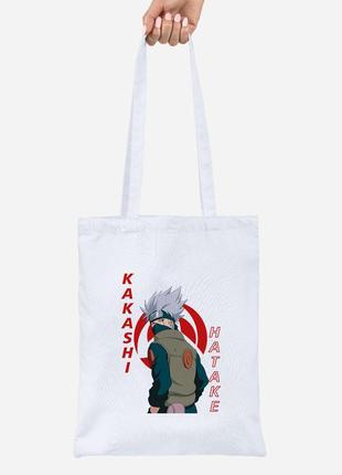 Еко-сумка шоппер lite гатаке какаши наруто (hatake kakashi) (92102-2820) біла1 фото