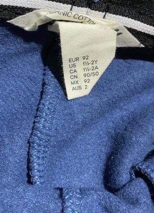 Утеплені спортивні штани синього кольору// бренд:   h&m //розмір: 92 (1.5-2 р.)2 фото