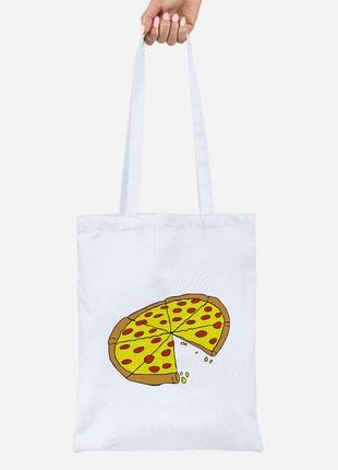 Еко-сумка шоппер lite піца (92102-2078) біла