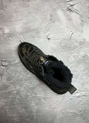 Зимові черевики,берці,берци тактичні чоловічі з гербом україни чорні/хакі камумфляж зсу всу нубук+хутро3 фото