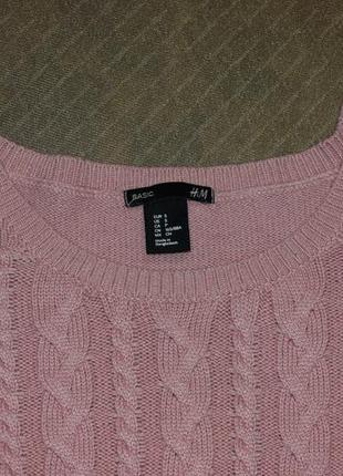 Крутой тепленький свитерок в косы, необычный цвет, как новый