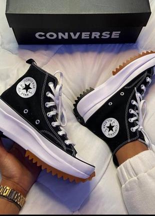 Жіночі кеди  converse run star hike женские кеды конверсы