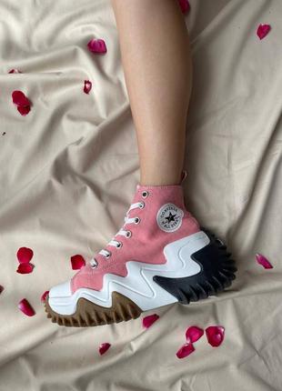 Жіночі кеди  converse run star motion hi pink женские кеды конверсы