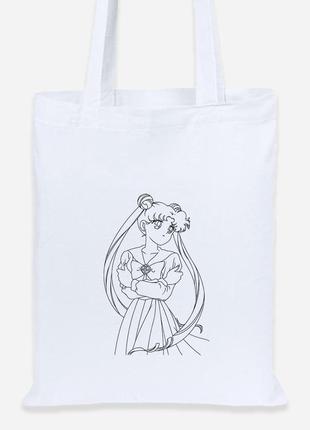 Еко-сумка шоппер lite аніме сейлор мун (anime sailor moon) (92102-1768) біла2 фото