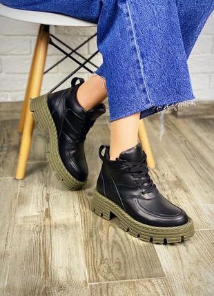 🔥 шикарные кожаные ботинки деми зима