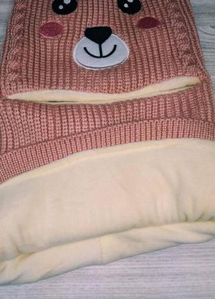 Зимова шапка 3-10 років шолом балаклава ведмедик з вушками6 фото