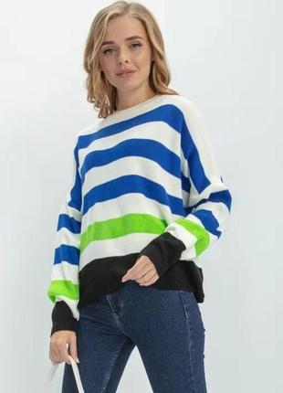 Женский свитер свитшот джемпер кофта в полоску турция