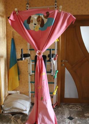 Штори з собачкою ( рожевий колір )