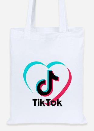 Эко сумка шопер lite тикток (tiktok) (92102-1941) белая2 фото