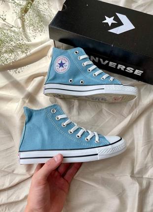 Жіночі кеди converse chuck taylor all star hi ‘blue’ женские кеды конверсы3 фото