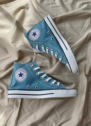 Жіночі кеди converse chuck taylor all star hi ‘blue’ женские кеды конверсы4 фото