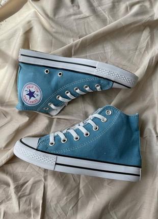 Жіночі кеди converse chuck taylor all star hi ‘blue’ женские кеды конверсы6 фото