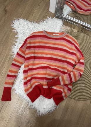 Яскравий мохеровий светр у смужку4 фото