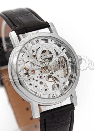 Часы мужские механические skeleton  winner silver3 фото