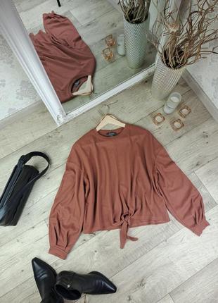 🍁брендовий стильний вафельний вільного крою светр світшот з гарними рукавами primark🍁