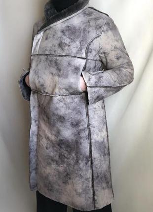 Необычная дублёнка kenzo junior шубка теплая мягкая куртка мраморная