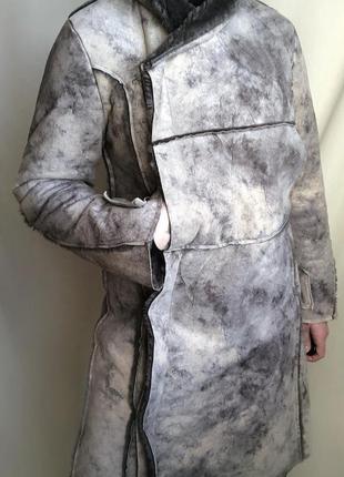 Необычная дублёнка kenzo junior шубка теплая мягкая куртка мраморная5 фото