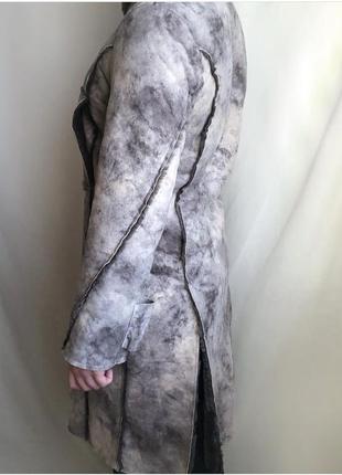 Необычная дублёнка kenzo junior шубка теплая мягкая куртка мраморная7 фото