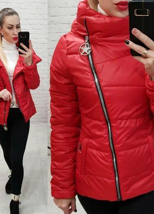 Жіноча куртка зима розпродаж коротка з капішоном женская зимняя куртка вишня бордо красный червона