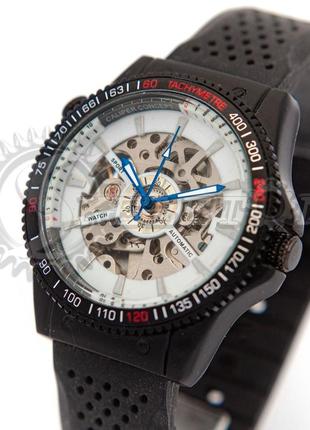 Часы мужские механические skeleton sport black auto