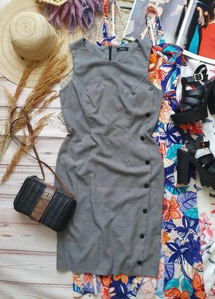 Платье сарафан в клетку под рубашку блузу с пуговицами1 фото