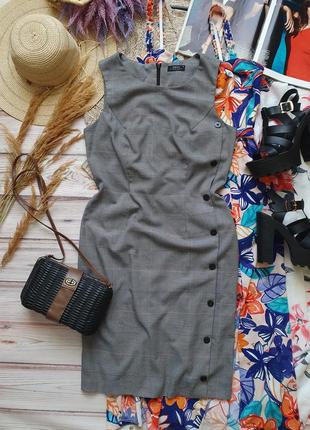 Платье сарафан в клетку под рубашку блузу с пуговицами9 фото
